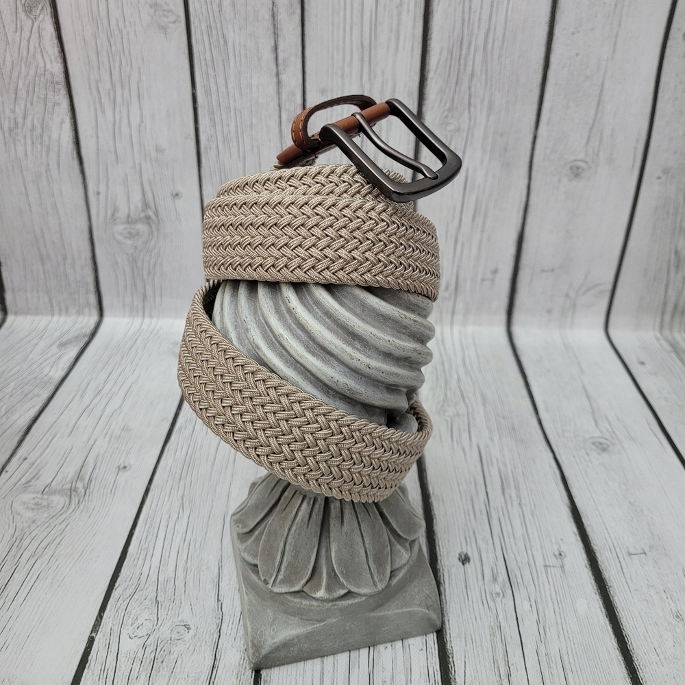 Men's Beige Woven Belt